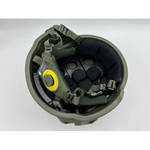 Кевларовый тактический баллистический композитный шлем ACH MICH NIJ IIIA Ops-Core (цвет «олива») / Бр2 класс защиты / с защитой ушей и системой регулировки Венди в Томске
