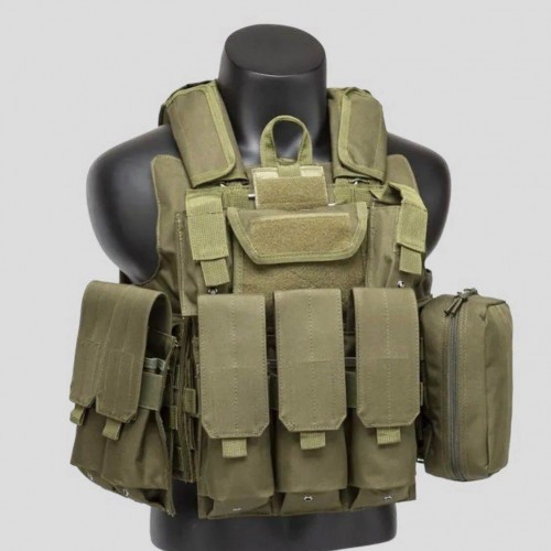 Тактический разгрузочный жилет «5 / пять карманов» с подсумками Tactical Molle Plate Carrier для съемных бронепластин в Томске