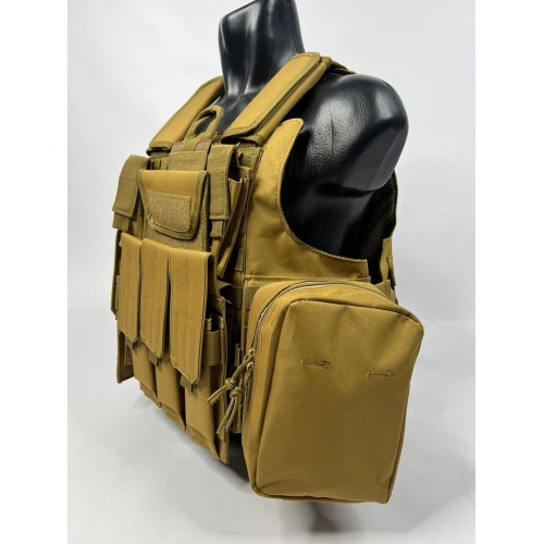 Тактический разгрузочный жилет «5 / пять карманов» с подсумками Tactical Molle Plate Carrier для съемных бронепластин в Томске